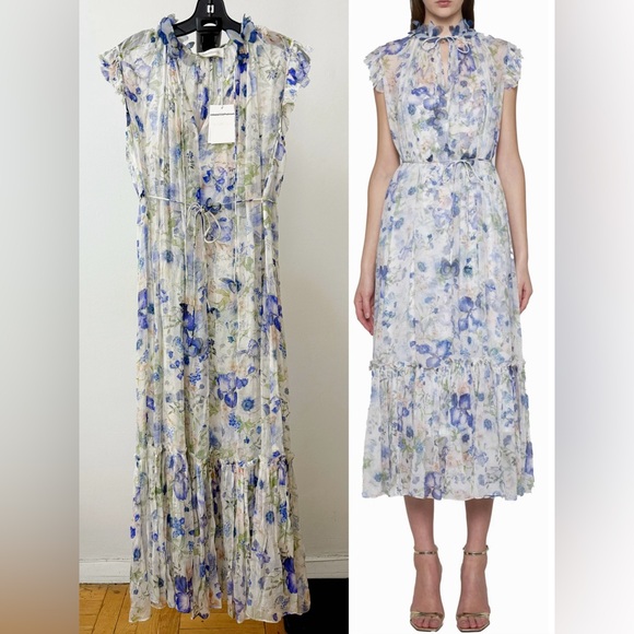 NWT Zimmermann Dress | Zimmermann Natura Butterfly Midi Dress (AU 1/ US 6) - Picture 1 of 16